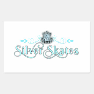 Silver Skates Sticker Rechteck