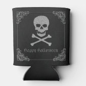 Silver Skull & Crossbones Halloween Dosenkühler (Rückseite)