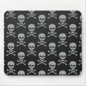 Silver Skull & Crossbones Halloween Mousepad (Vorne)
