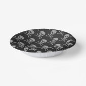 Silver Skull & Crossbones Halloween Pappteller (Gewinkelt)
