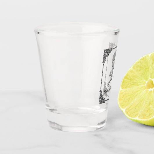 Silver Skull & Crossbones Halloween Schnapsglas (Links)