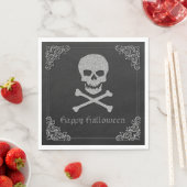 Silver Skull & Crossbones Halloween Serviette (Beispiel)