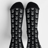 Silver Skull & Crossbones Halloween Socken (Oben)