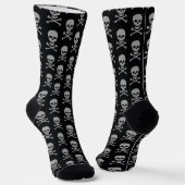 Silver Skull & Crossbones Halloween Socken (Gewinkelt)