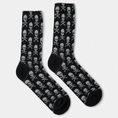 Silver Skull & Crossbones Halloween Socken (Rechts)