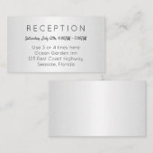 Silver Small Reception Cards Kommen Address Begleitkarte (Vorne/Hinten)