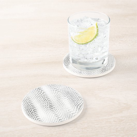 Silver Snake Print Getränkeuntersetzer (Seite)