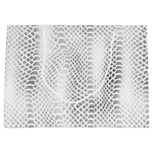 Silver Snake Print Große Geschenktüte (Vorderseite)