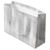 Silver Snake Print Große Geschenktüte (Rückseite Schrägansicht)