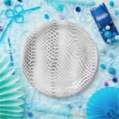 Silver Snake Print Pappteller (Party)