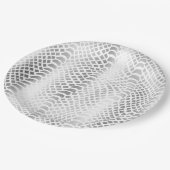 Silver Snake Print Pappteller (Schrägansicht)