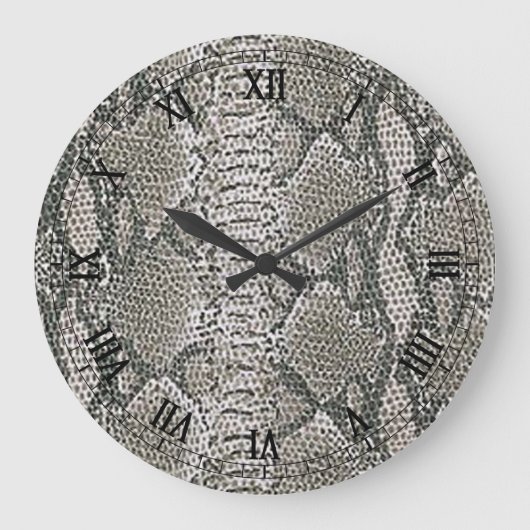 Silver Snake Skin Rundrömische Numerus Uhr (Vorderseite)