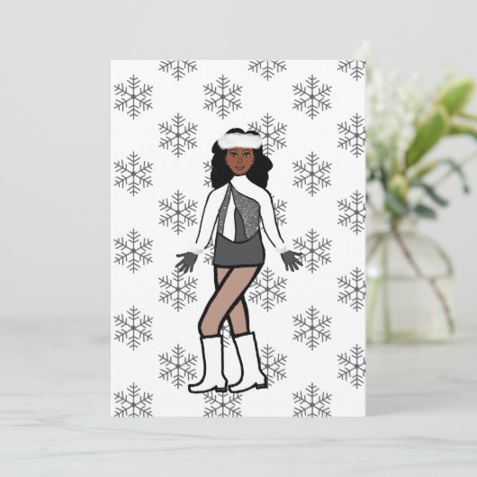 Silver Snow Dancer Feiertagskarte (Stehend Vorderseite)