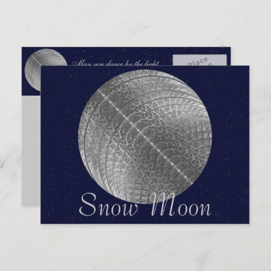 Silver Snow Moon Postkarte (Vorne/Hinten)