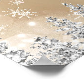 Silver Snow Pine Gold Weihnachtsfeier Poster (Ecke)