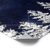 Silver Snow Pine Marine Weihnachts Winterhochzeit Poster (Ecke)