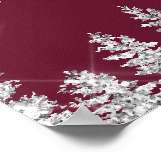 Silver snow pine red Christmas winter wedding Poster (Ecke)