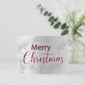 Silver Snow und Glitzer Weihnachten Postkarte (Stehend Vorderseite)