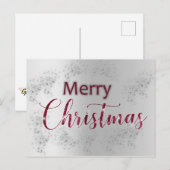 Silver Snow und Glitzer Weihnachten Postkarte (Vorne/Hinten)