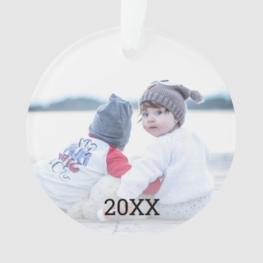 Silver Snowflake 2 Side Weihnachts-Foto Ornament (Vorderseite)