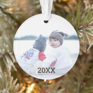 Silver Snowflake 2 Siebenes Weihnachtsfest Foto Ornament