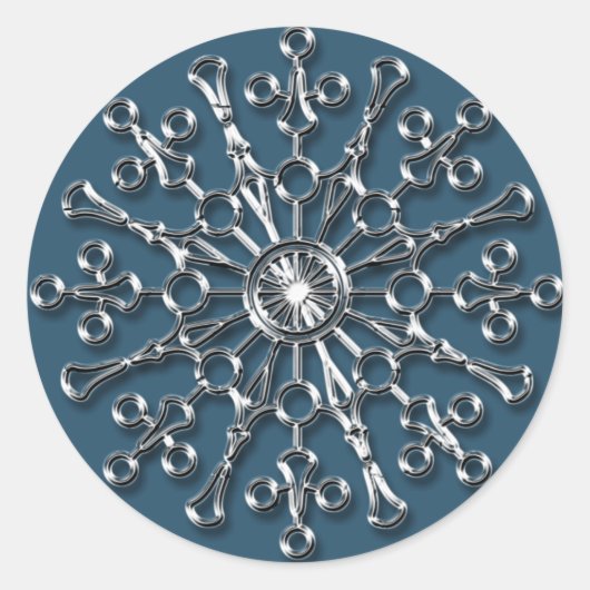 Silver Snowflake 2 - Weihnachtsaufkleber Runder Aufkleber (Vorderseite)