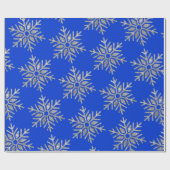 Silver Snowflake auf Blue Christmas | Geschenkpapier (Flach)