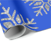 Silver Snowflake auf Blue Christmas | Geschenkpapier (Rolleneckpunkt)