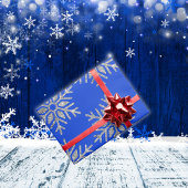 Silver Snowflake auf Blue Christmas | Geschenkpapier