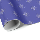 Silver Snowflake auf Blue Winter Gift Wrap Geschenkpapier (Rolleneckpunkt)
