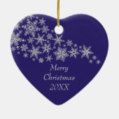 Silver Snowflake Ballerina Blue Keramik Ornament (Hinten)