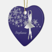Silver Snowflake Ballerina Blue Keramik Ornament (Links)