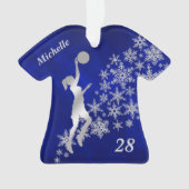 Silver Snowflake Basketball Player Ornament (Vorderseite)