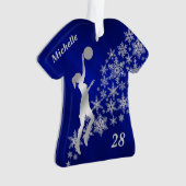 Silver Snowflake Basketball Player Ornament (Vorderseite)