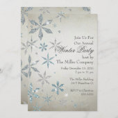 Silver Snowflake Einladung (Vorne/Hinten)