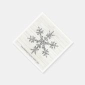 Silver Snowflake Elegante Chic Holiday Party Serviette (Ecke)