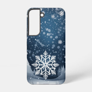 Silver Snowflake Elegante Samsung Galaxy Hülle