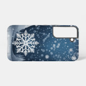 Silver Snowflake Elegante Samsung Galaxy Hülle (Rückseite (Horizontal))