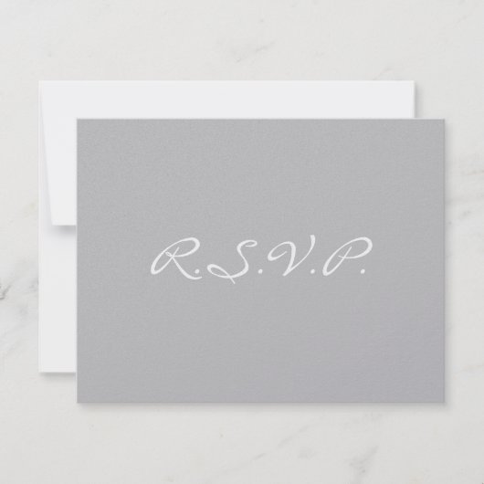 Silver Snowflake Floral Response Card RSVP Karte (Vorderseite)