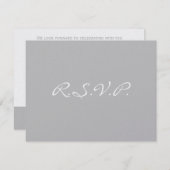 Silver Snowflake Floral Response Card RSVP Karte (Vorne/Hinten)