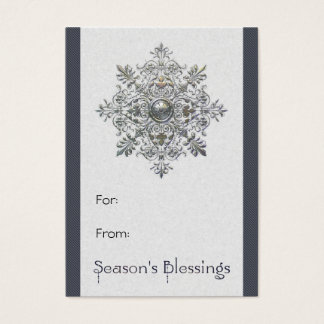 Silver Snowflake-Geschenk-Tag