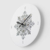 Silver Snowflake Große Wanduhr (Winkel)