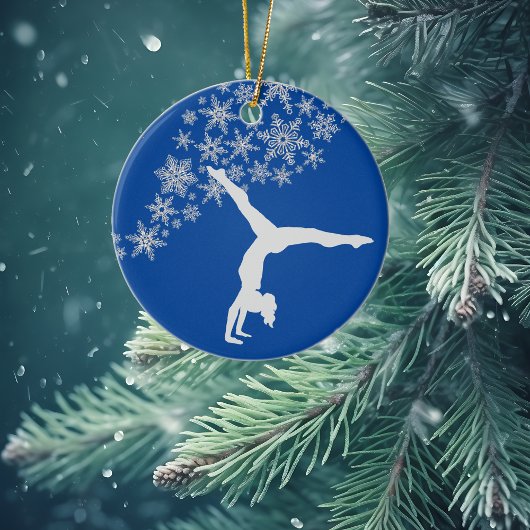 Silver Snowflake Gymnastik Personalisiert Keramikornament