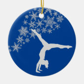 Silver Snowflake Gymnastik Personalisiert Keramikornament (Vorne)