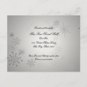 Silver Snowflake Hochzeitsempfang Begleitkarte