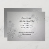 Silver Snowflake Hochzeitsempfang Begleitkarte (Vorne/Hinten)