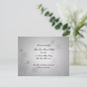 Silver Snowflake Hochzeitsempfang Begleitkarte (Stehend Vorderseite)