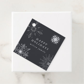 Silver Snowflake Holiday Favor Tags Geschenkanhänger