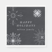 Silver Snowflake Holiday Paper Napkins Serviette (Vorderseite)