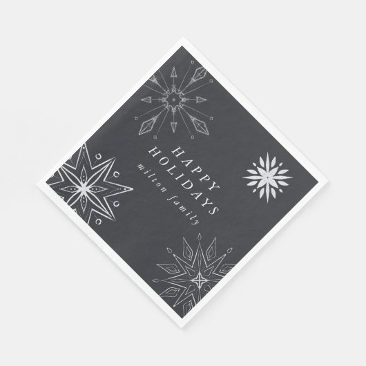 Silver Snowflake Holiday Paper Napkins Serviette (Ecke)
